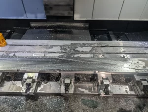Clean CNC-cut aluminium component with milled surface finish