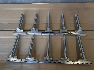 Close up of rod fixtures