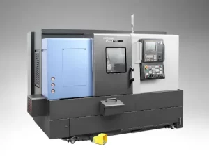 CNC machine with a blue and white color scheme