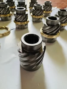 CNC machined spiral component with inner thread