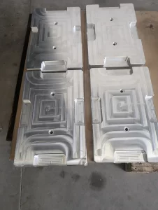 CNC milled aluminium blocks with patterns