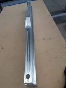CNC milled aluminium component with smooth edges