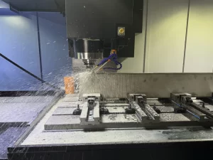 Coolant spraying during CNC machining process