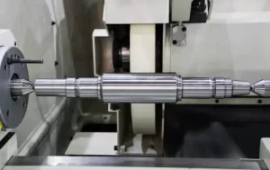 Precision cylindrical grinding machine in operation
