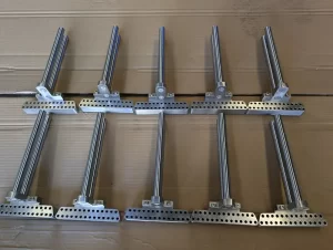 Side view of aluminium rods